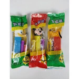 Disney Mickey Mouse Pluto Donald Duck Pez Dispensers Set of 3